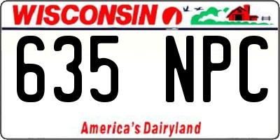 WI license plate 635NPC