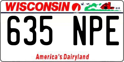 WI license plate 635NPE
