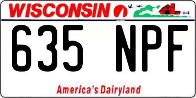 WI license plate 635NPF