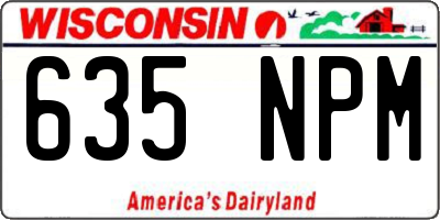 WI license plate 635NPM