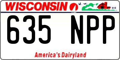WI license plate 635NPP
