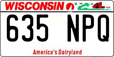 WI license plate 635NPQ