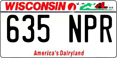 WI license plate 635NPR
