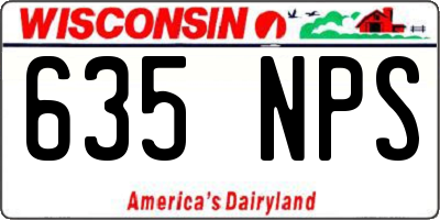 WI license plate 635NPS