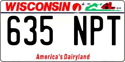 WI license plate 635NPT