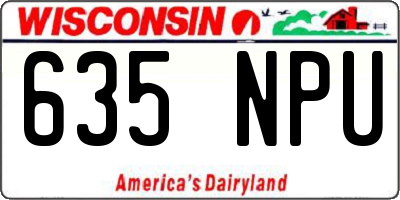 WI license plate 635NPU