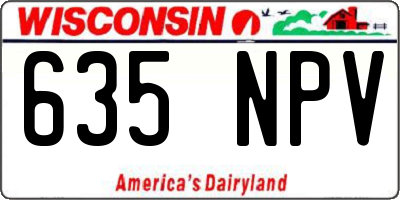 WI license plate 635NPV