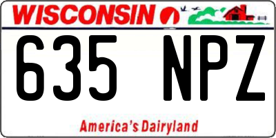WI license plate 635NPZ