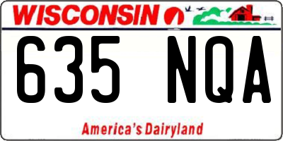 WI license plate 635NQA