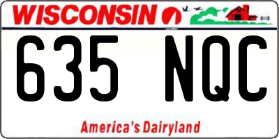 WI license plate 635NQC