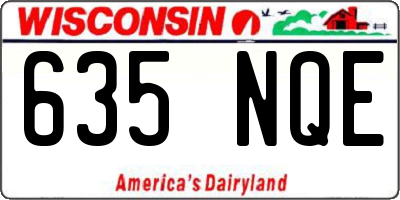 WI license plate 635NQE