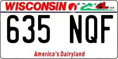 WI license plate 635NQF