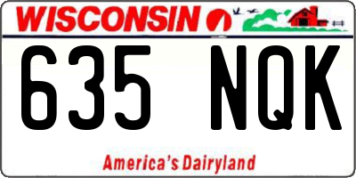 WI license plate 635NQK