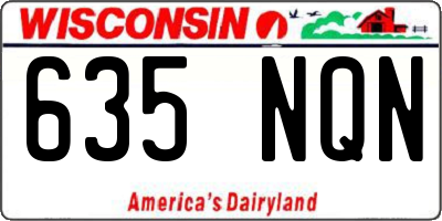 WI license plate 635NQN