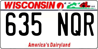WI license plate 635NQR
