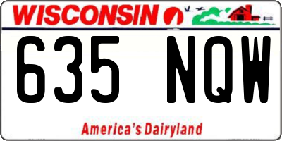 WI license plate 635NQW