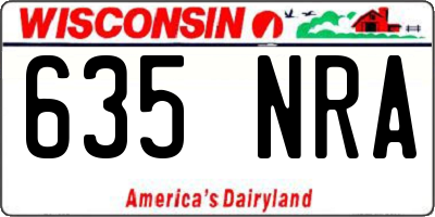 WI license plate 635NRA