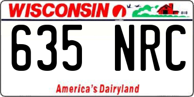 WI license plate 635NRC