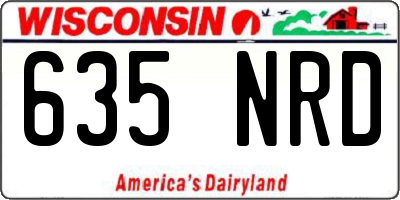 WI license plate 635NRD