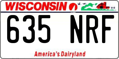 WI license plate 635NRF