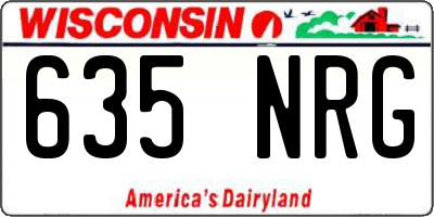 WI license plate 635NRG
