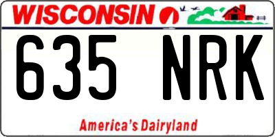 WI license plate 635NRK