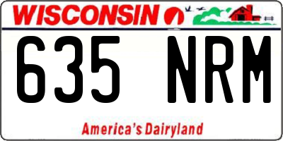 WI license plate 635NRM