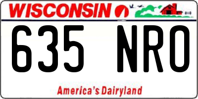 WI license plate 635NRO
