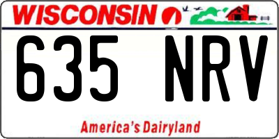 WI license plate 635NRV