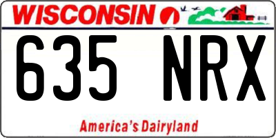 WI license plate 635NRX