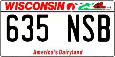 WI license plate 635NSB