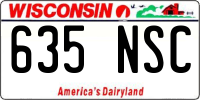 WI license plate 635NSC