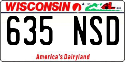 WI license plate 635NSD