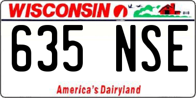 WI license plate 635NSE