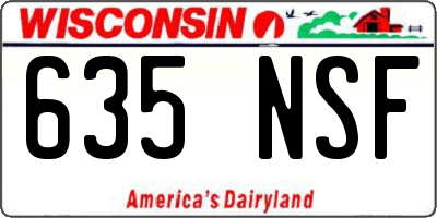 WI license plate 635NSF
