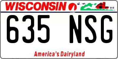 WI license plate 635NSG