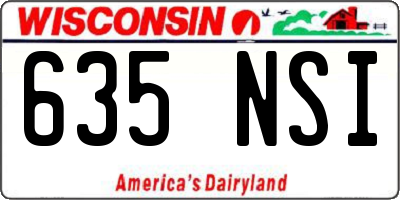 WI license plate 635NSI