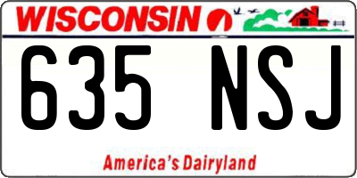 WI license plate 635NSJ