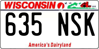 WI license plate 635NSK
