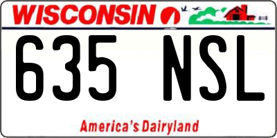 WI license plate 635NSL
