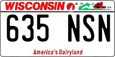 WI license plate 635NSN
