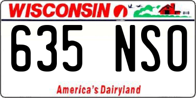 WI license plate 635NSO