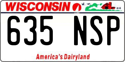 WI license plate 635NSP