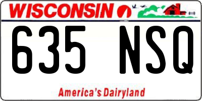 WI license plate 635NSQ