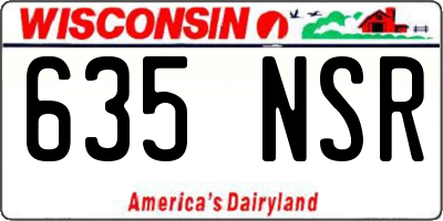 WI license plate 635NSR