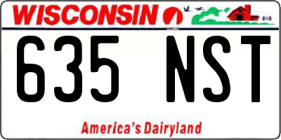 WI license plate 635NST