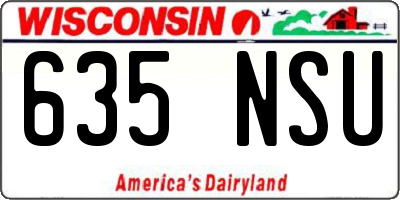 WI license plate 635NSU
