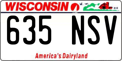 WI license plate 635NSV