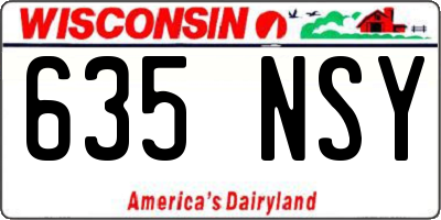 WI license plate 635NSY