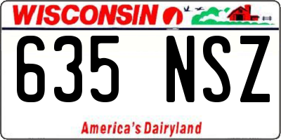 WI license plate 635NSZ